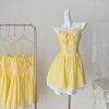 Enticement yellow T-back France style swan dress for women