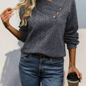 Fold long sleeve pure autumn hoodie for women