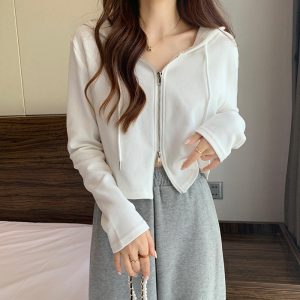 College style drawstring shirts unique hoodie for women