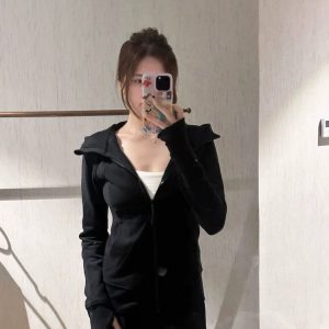 Pink autumn sports coat spring and autumn slim tops