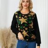 Star party hoodie sequins pattern tops for women
