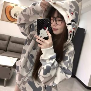 Complex cotton hoodie large yard milk silk coat