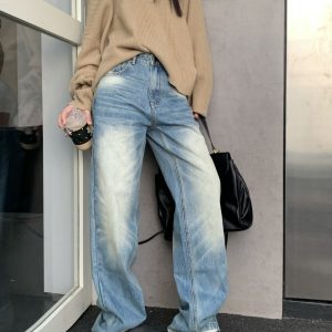 Mopping jeans Korean style casual pants for women