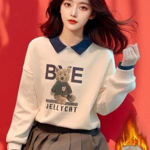 Fashion Casual short hoodie thick plus velvet coat