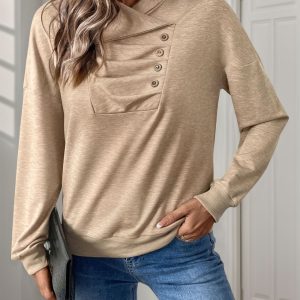 Chouzhe pure buckle cstand collar Casual hoodie