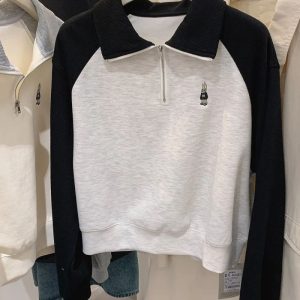 Embroidery tops pullover hoodie for women