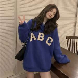 Retro autumn and winter hoodie lazy coat for women