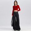 Wide leg high waist straight pants jeans