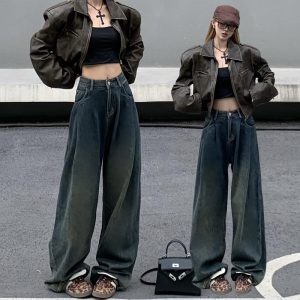 Wide leg mopping loose long pants nine tenths fold pants
