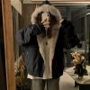 Winter fur collar coat American style thick cotton coat