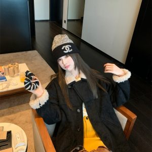 Mixed colors Korean style coat suede jacket for women