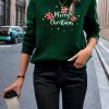 Pure simple christmas hoodie round neck loose T-shirt
