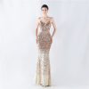 Sexy gradient sequins sling evening dress