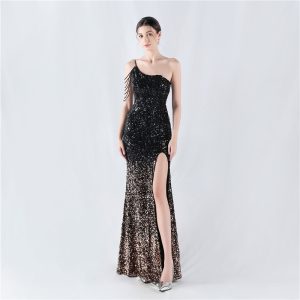 Sequins gradient formal dress sling evening dress