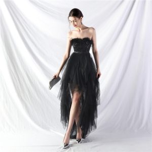 Gauze long and short in front colors evening dress