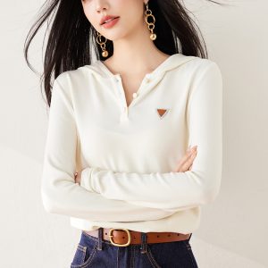 Casual spring hoodie inside the ride T-shirt for women