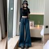 High waist wide leg trousers slim big long pants for women