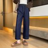 High waist spring straight pants slim Casual jeans for women