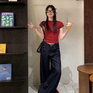 Mopping loose pants straight spring wide leg pants