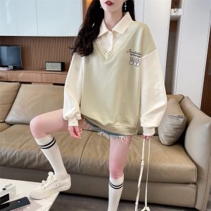 Imitation of cotton cartoon hoodie for women