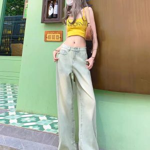 Wide leg long pants spring jeans for women