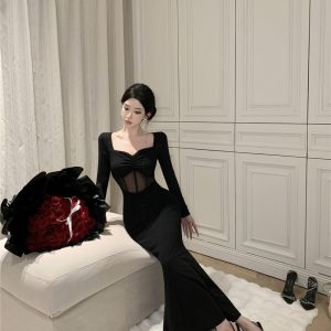 Sexy formal dress France style long dress for women