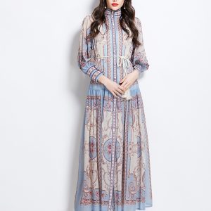 Court style single-breasted corset long classical dress