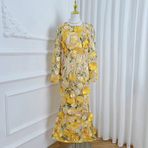 Colors stereoscopic temperament slim mermaid dress