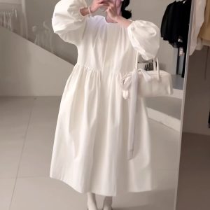 Spring single-breasted shirt show young sweet style dress