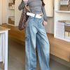 Drape high waist pants spring and autumn jeans for women
