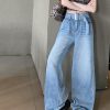 Wide leg loose mopping jeans A-line retro pants for women