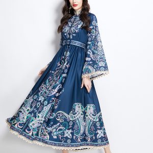 Spring and summer splice national style long dress