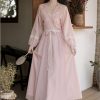 Frenum pinched waist lady Han clothing dress 2pcs set