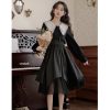 A-line sling tops doll collar dress 2pcs set