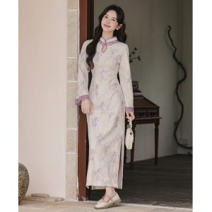 Lavender romantic dress cheongsam