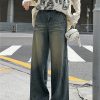 Straight slim pants high waist retro long pants